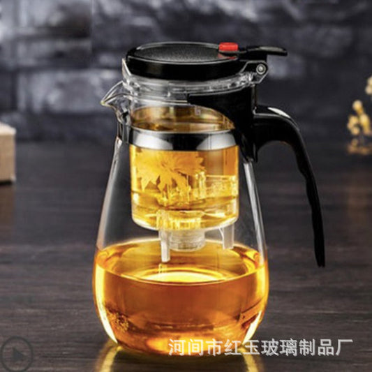 Wholesale High Borosilicate Glass Elegant Cup Heat-Resistant Glass Filter Teapot Detachable Washable Tea Brewing Pot Tea Infuser Exquisite