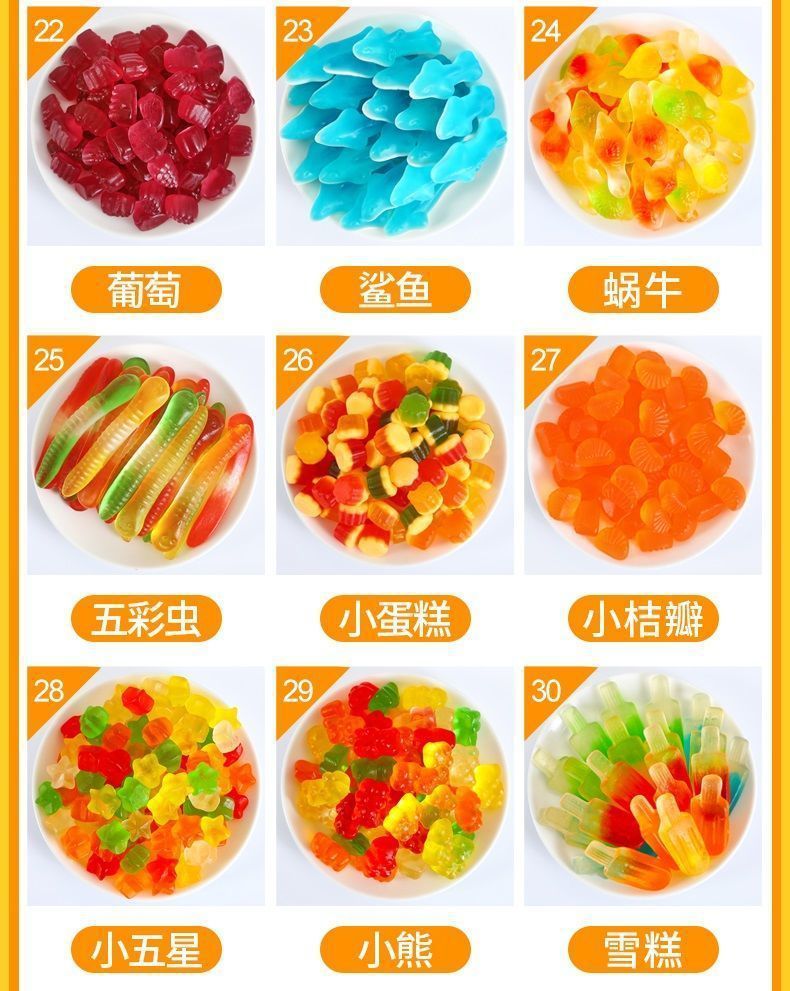 【3.9Grab1Bag】Snack Symbol Sour Sand Bursting Oil-Coated Fruit Flavor Gummy Candy Soft Candy Mixed Craving-Relieving Snacks