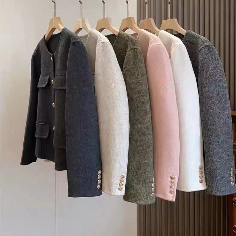 Shenzhen Nanyou Autumn Winter Cashmere Cardigan Little Chanel Style Short Coat High-end Brand Women's Clothing Wholesale First-hand Source
