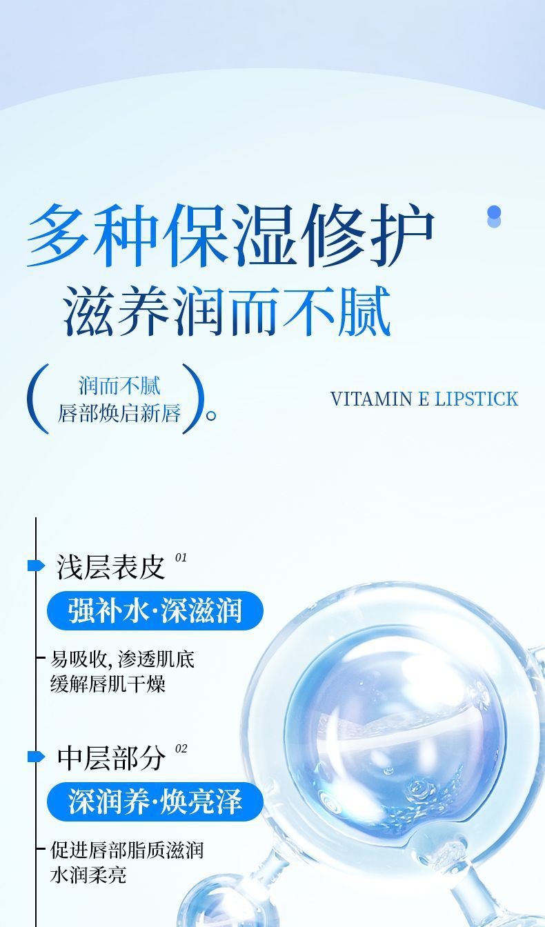 Rich Bear White Tube Wei E Moisturizing Lip Balm Autumn and Winter Anti-Dry Crack Moisturizing Light Lip Lines Brightening Moisturizing Lip Oil Cream
