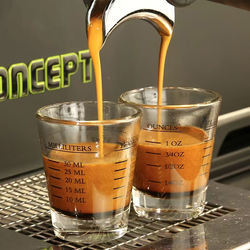 Wholesale Glass Small Round Cup Espresso Cup Double Measurement Baking Coffee Extraction Cup Thickened Liquor Cup Ounce Cup