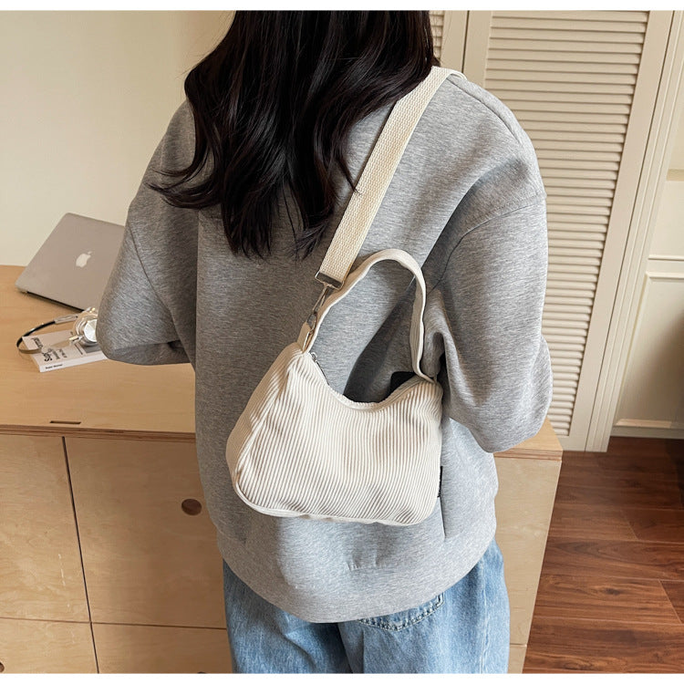 2024New Casual Large Capacity Women's Shoulder Bag Trendy Corduroy Versatile Crossbody Bag Trendy Bag Cross-Border Hot Item