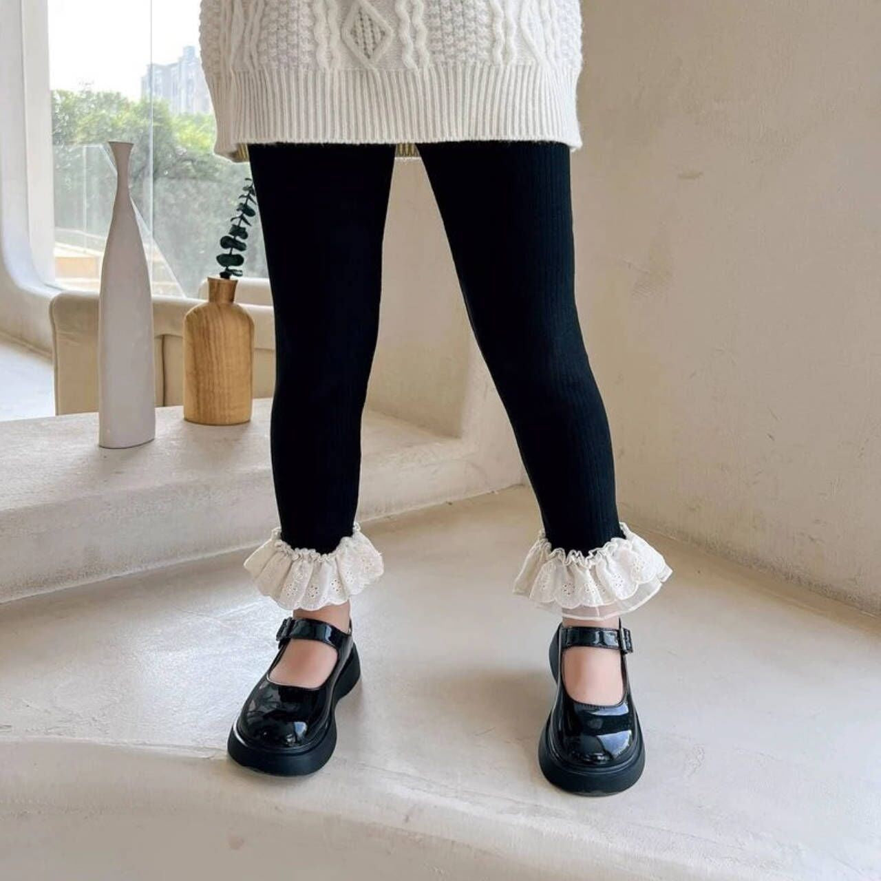 Sweet Little Chef2025Autumn New Children's Korean Style Versatile Stylish Patchwork Base Casual Pants Girls' Trendy Pants