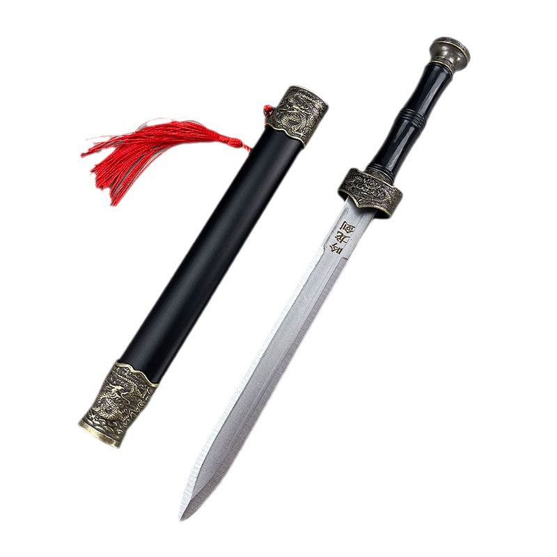Antique Alloy30cm Qin King Sword Han Sword Dragon Chanting Sword Unsharpened Home Decoration Metal Craft Ornament Wholesale