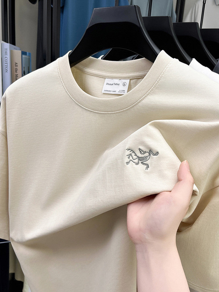 Cotton Short Sleeve T Men's T-Shirt Ancestor Bird Same Style Embroidered Fashion Wholesale Men's Round Neck Summer Thin T-Shirt