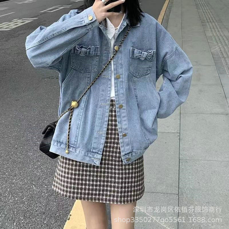 Spring and Autumn Foreign Trade Cross-Border Women's Denim Shirt Trendy Brand Korean Version Street Style Denim Top Women's Export Miscellaneous Denim Jacket