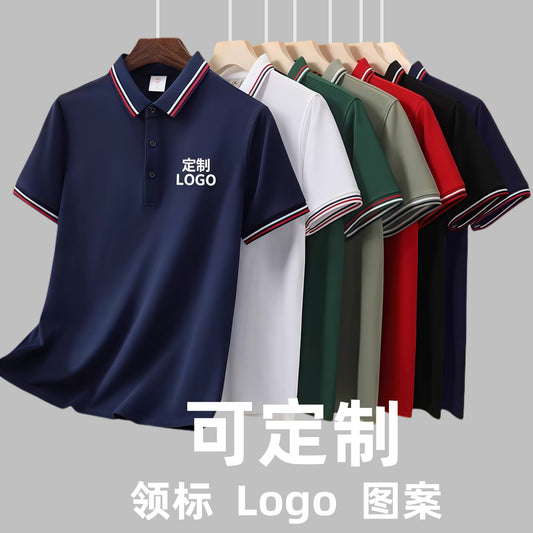 Short Sleeve polo Men's Summer Workwear Turn-down Collar Printed Work Shirt logo Patterned Advertising Shirt for Men polo Shirt