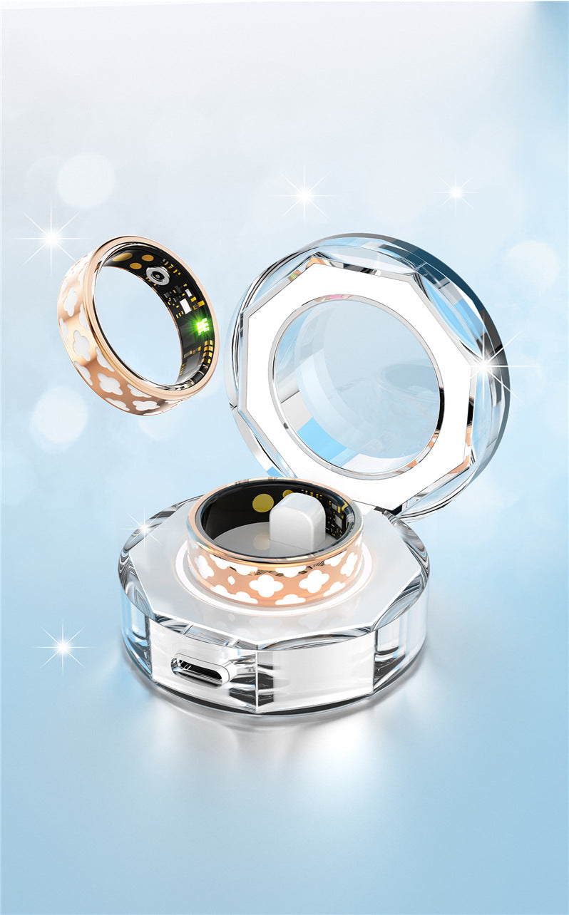 Cross-Border Hot-Selling Niche Black Technology R10M Enamel Color Smart Ring Heart Rate Blood Oxygen Sleep Monitoring Sports Photo