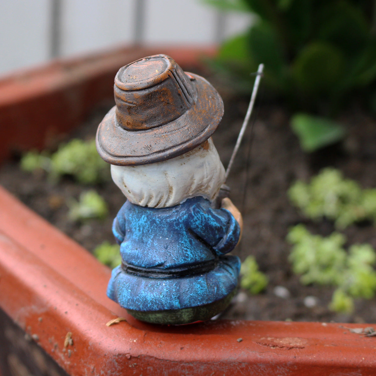 Cross-Border Resin Fishing Dwarf Figurine Garden Rockery Pond Landscape Decoration Accessories Creative Outdoor Courtyard Decor