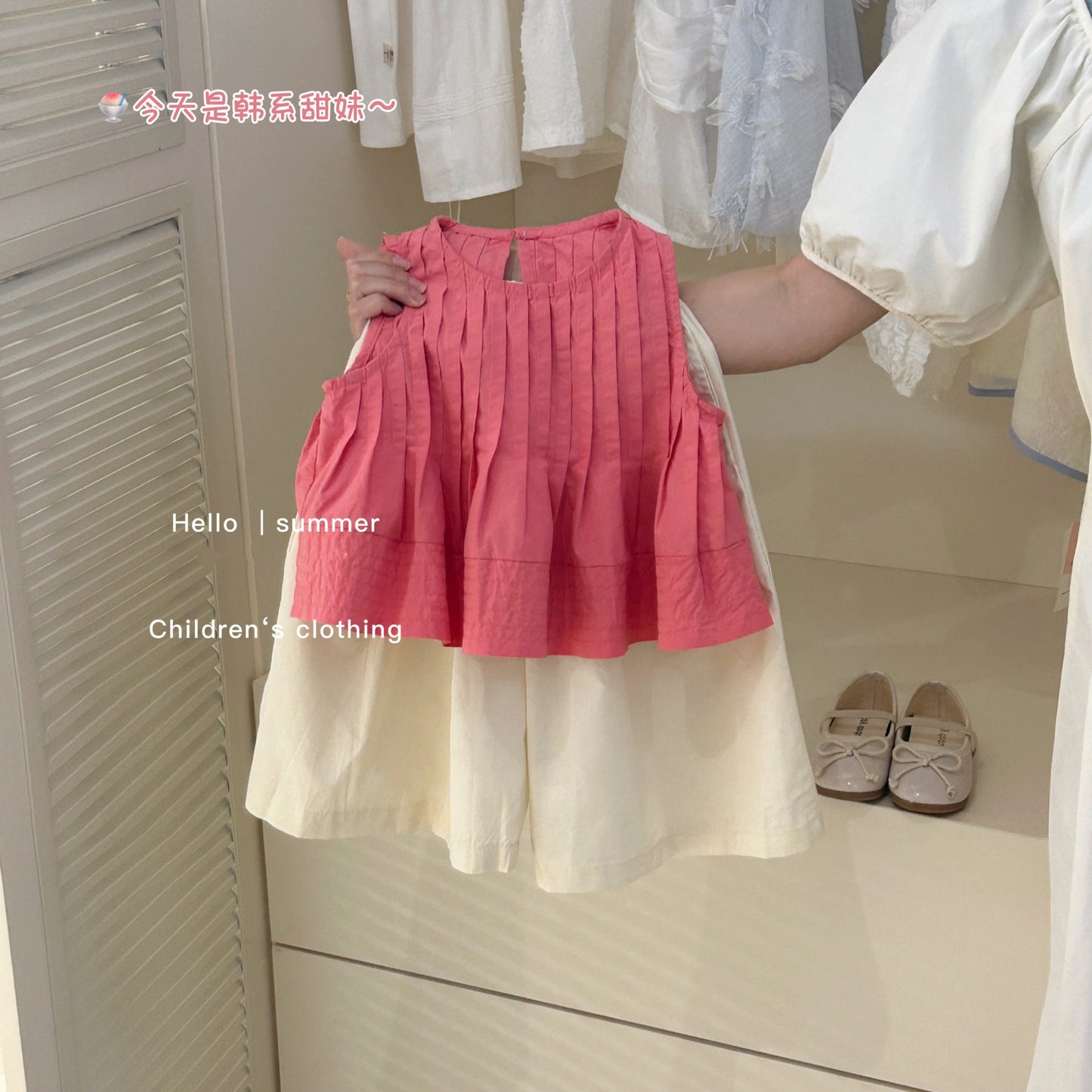 Girls retro Cotton and Linen Vest Set Summer Clothes2025New Korean Style Children's Sleeveless Doll Shirt Wide Leg Pants for Kids