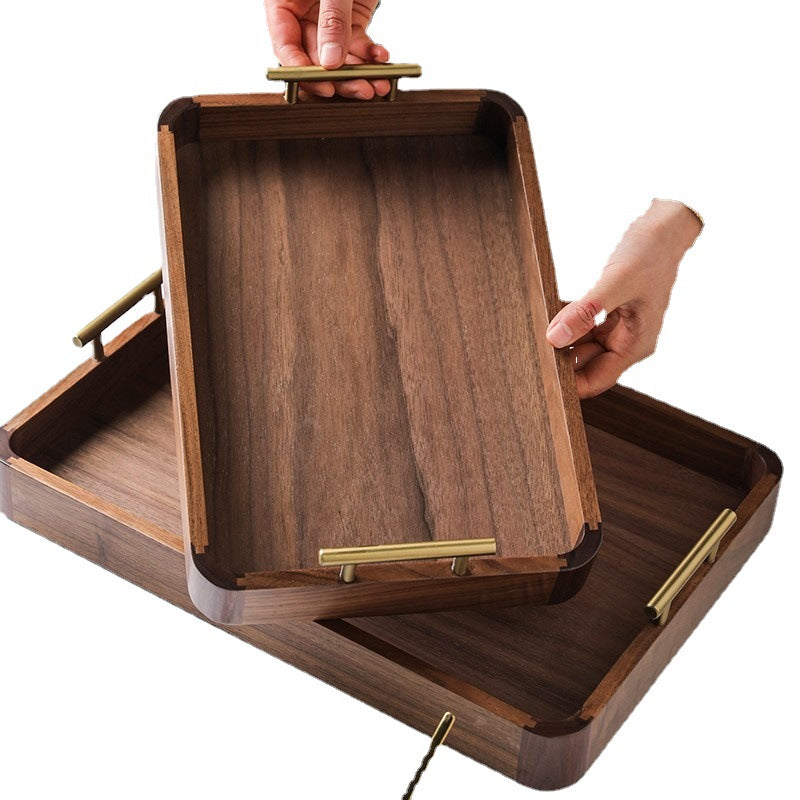 Black Walnut Tea Cup Tray Wooden Tray Household Wooden Tea Cup Tray Wooden Cutlery Plate Bread Plate Hotel