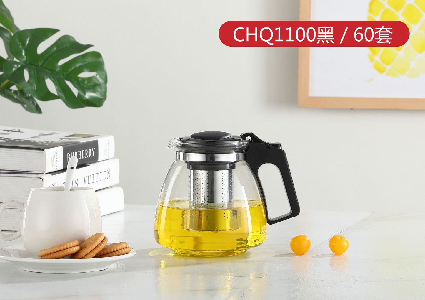 Large Capacity Glass Teapot Kung Fu Tea Brewing Pot Household Kettle Single Pot Heat Resistant Filter Tea Maker Flower Tea Tea Set