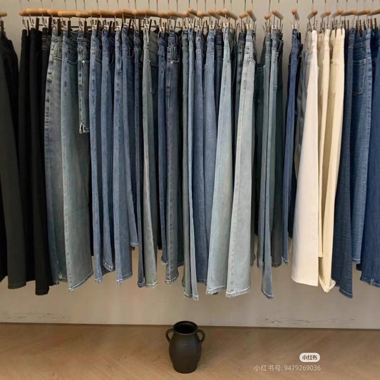 Tencel Wide-Leg Jeans for Women2025Summer Floor-Length Thin Ultra-Soft Loose Slimming Draped High-Waisted Straight Pants