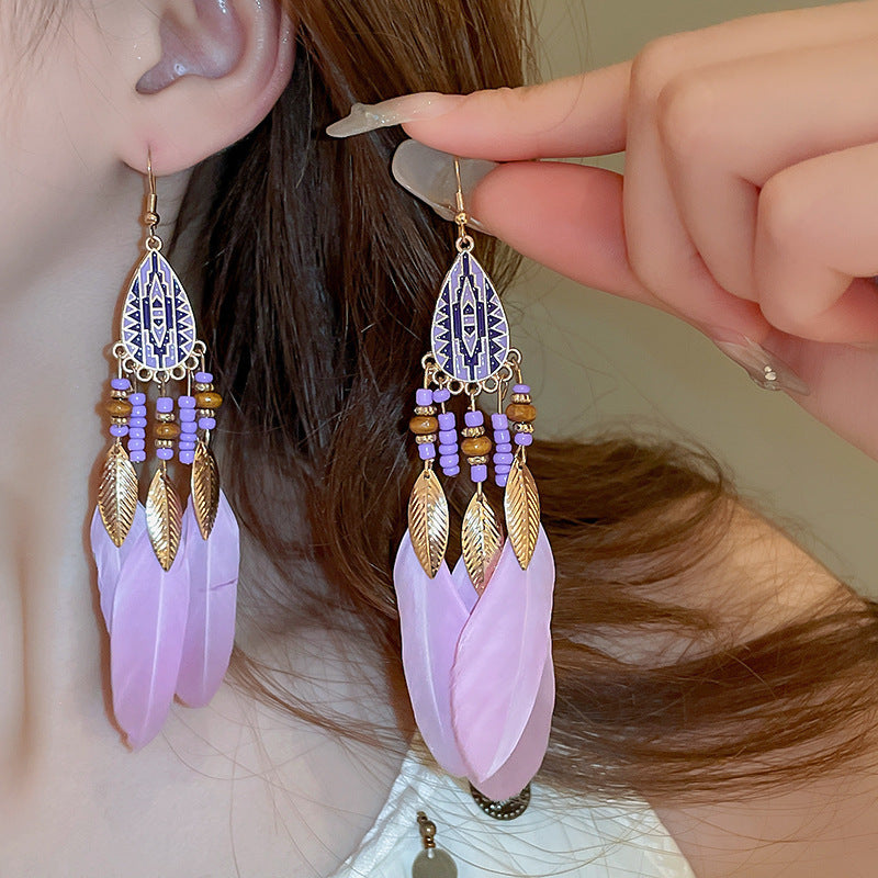 Bohemian Style Earrings for Women2025New Hot-Selling High-End Ethnic Style Unique Exaggerated Earrings Elegant Ear Jewelry