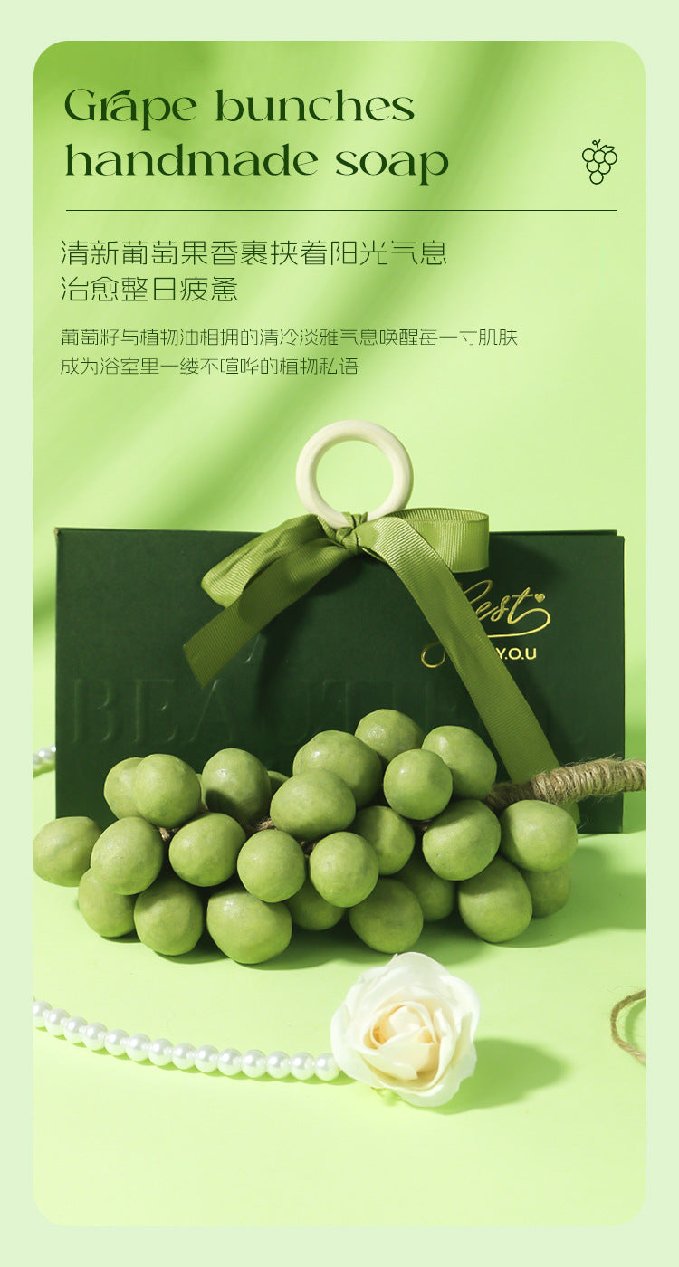 Internet Celebrity Style Handmade Soap Green Grape Oil Control Soap Bath Hand Soap Gift Grape Cluster Cold Process Soap
