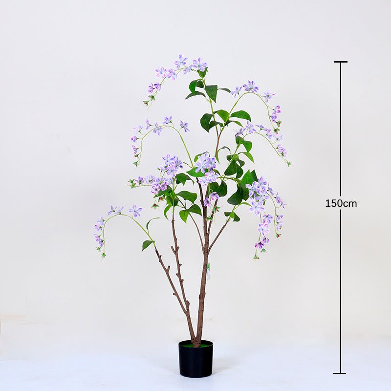 Cross-Border Nordic Large Living Room Decoration Bedroom Floor Fake Tree Bionic Traveler Banana Ficus Lyrata Potted Plant Artificial Green Plant