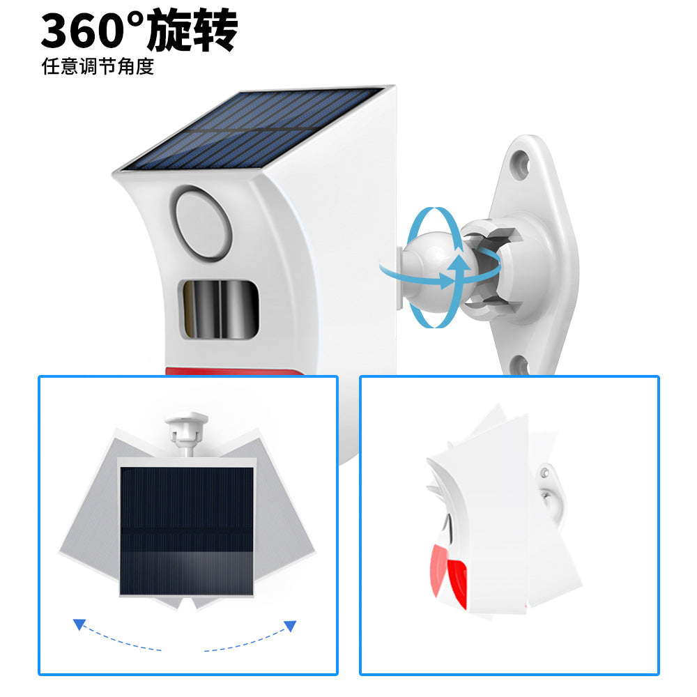 Cross-border Solar Sound and Light Alarm Light Anti-theft Alarm Human Body Infrared Sensor Orchard Remote Control Alarm