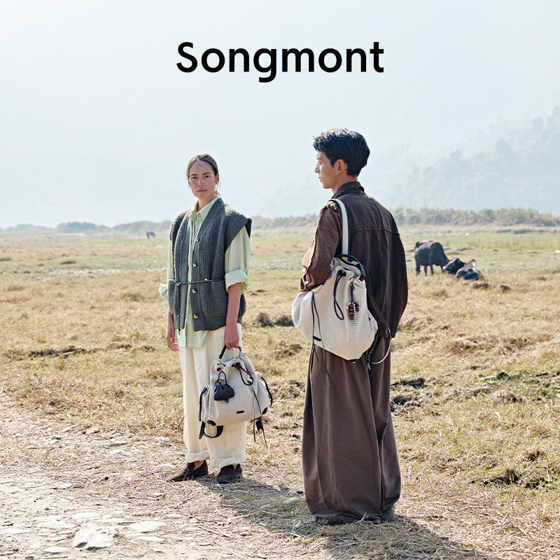 【Wen Qi Same Style】Songmont Yamashita Arimatsu Baina Series Women's Large Capacity Commuter Backpack Laptop Bag