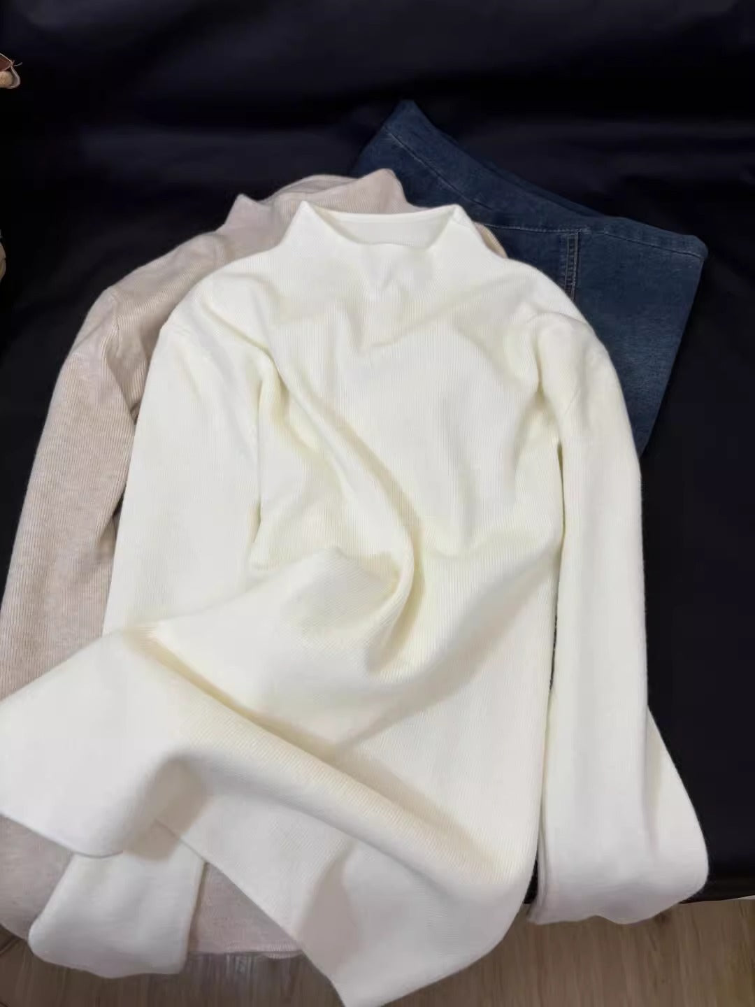 Soft and Cozy Half Turtleneck Knitted Sweater for Women, Autumn and Winter Versatile Top, Korean Style Slimming Solid Color Inner Layer, Mid-Neck Sweater, Base Shirt