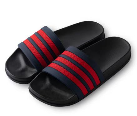 Men's Three-Stripe Slippers2024New Korean Style Outdoor Indoor Home Bathroom Non-Slip Beach Sandals