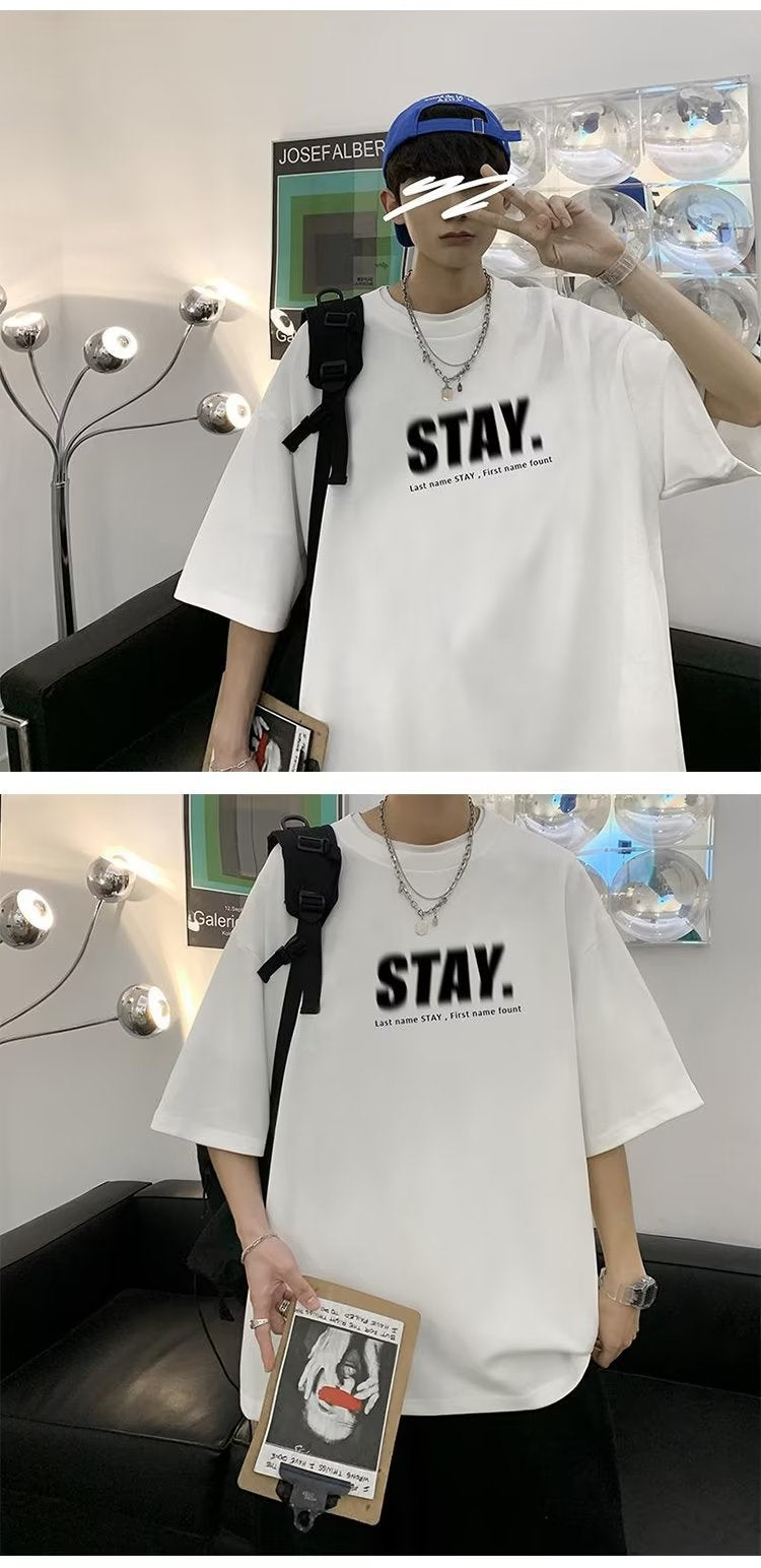 Summer New Short Sleeve Loose t T-shirt Men Fashion Brands Casual Half Sleeve Trendy T-shirt Bottoming Shirt Half Sleeve Shirt