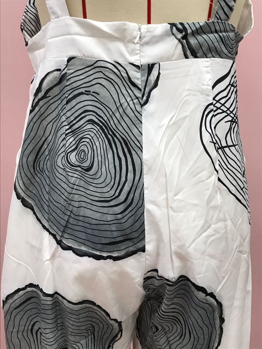 Independent Station European and American2025New Amazon Four-Color Polka Dot Wide-Leg Pants Long Pants Digital Print Backless Jumpsuit