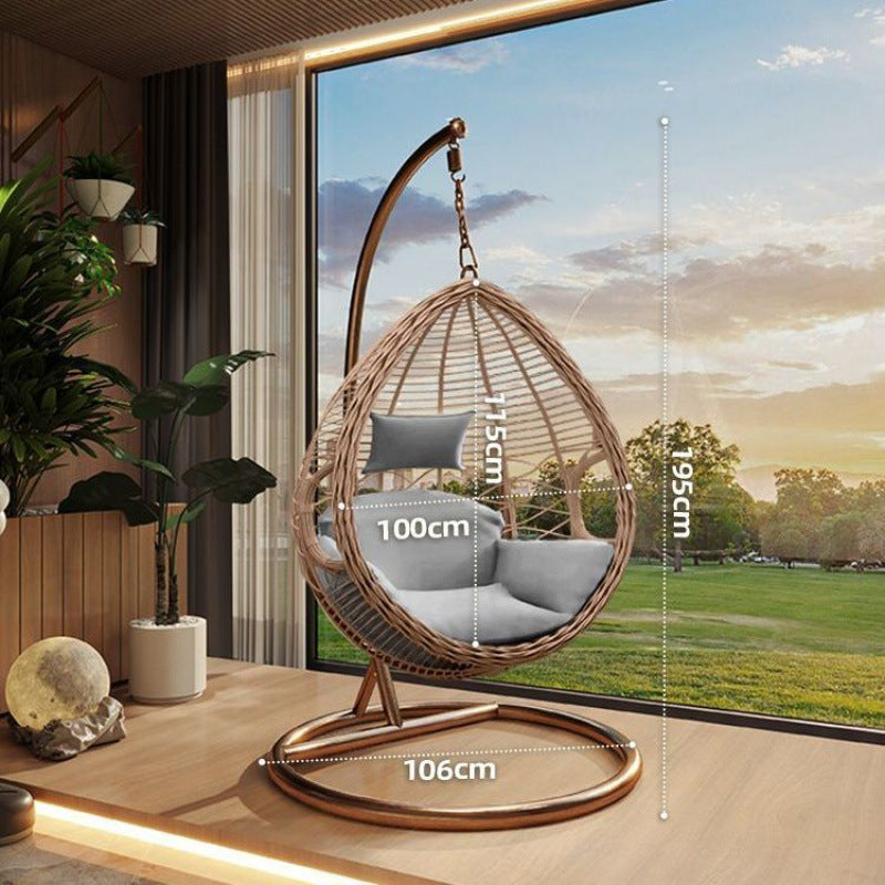 Outdoor Hanging Basket Chair Swing Courtyard Double Hanging Chair Home Balcony Indoor Internet Celebrity Bird's Nest Hammock Rattan Chair Rocking Chair