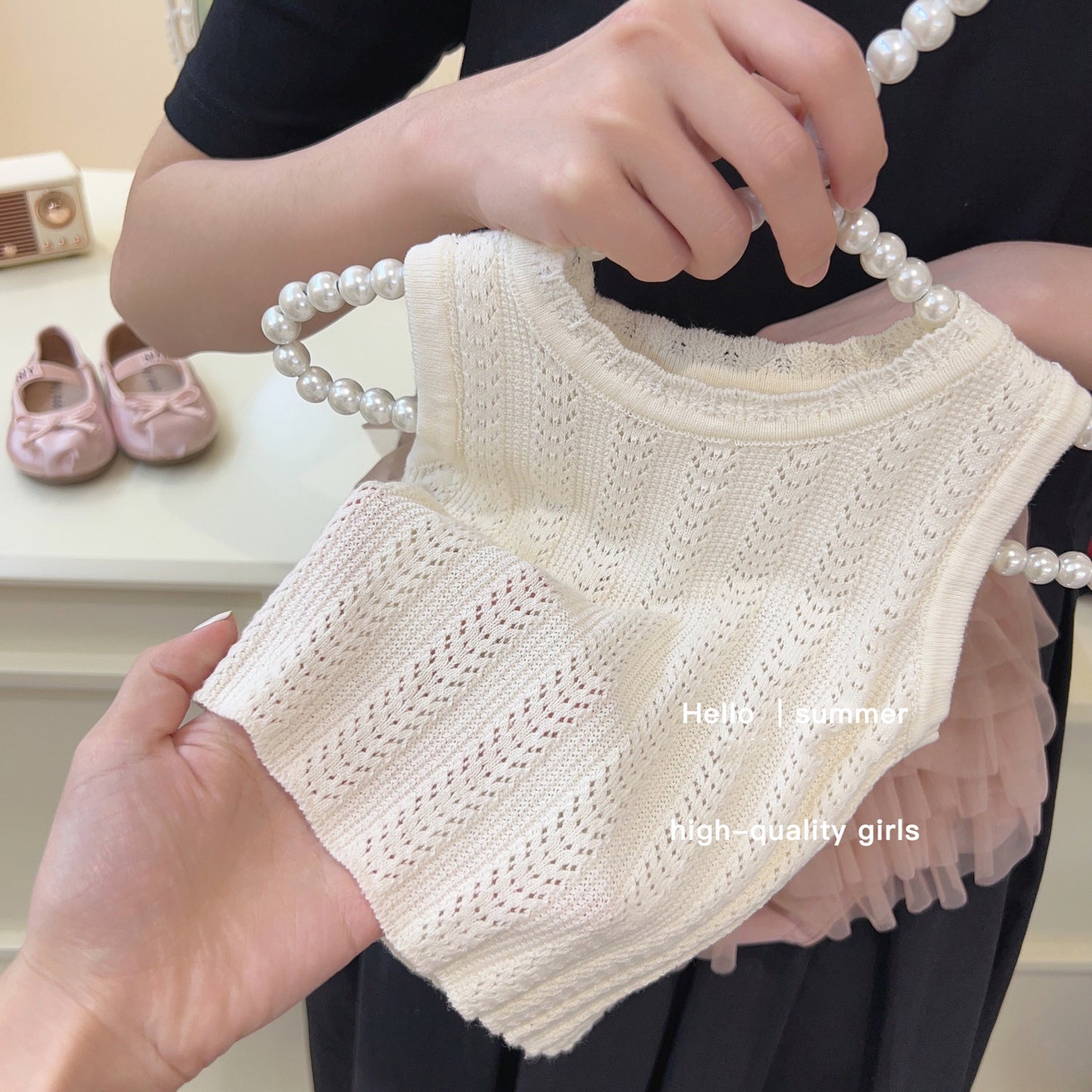 Sweet Little Girl Summer tutu High-Quality Mesh Cake Skirt Two-Piece Set Cute Tank Top and Shorts Two-Piece