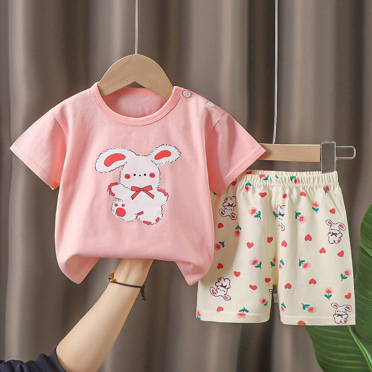 Children's Summer Short Sleeve Set a Cotton-like Boys' and Girls' Clothing t T-shirt Baby Summer Clothing2025Children's Clothing