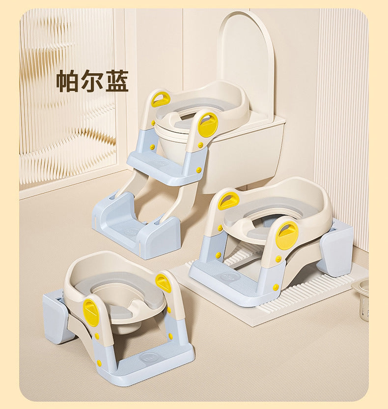【Same Low Price】Children's Toilet Step Ladder Foldable Baby Potty Training Aid Boys and Girls Infant Handrail Toilet Step Ladder
