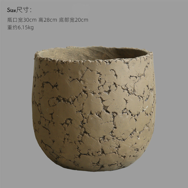 Silent Wind Cement Vase Flower Pot Indoor Living Room Desktop Decoration Entrance TV Cabinet Homestay Soft Decoration Flower Arrangement Ornament