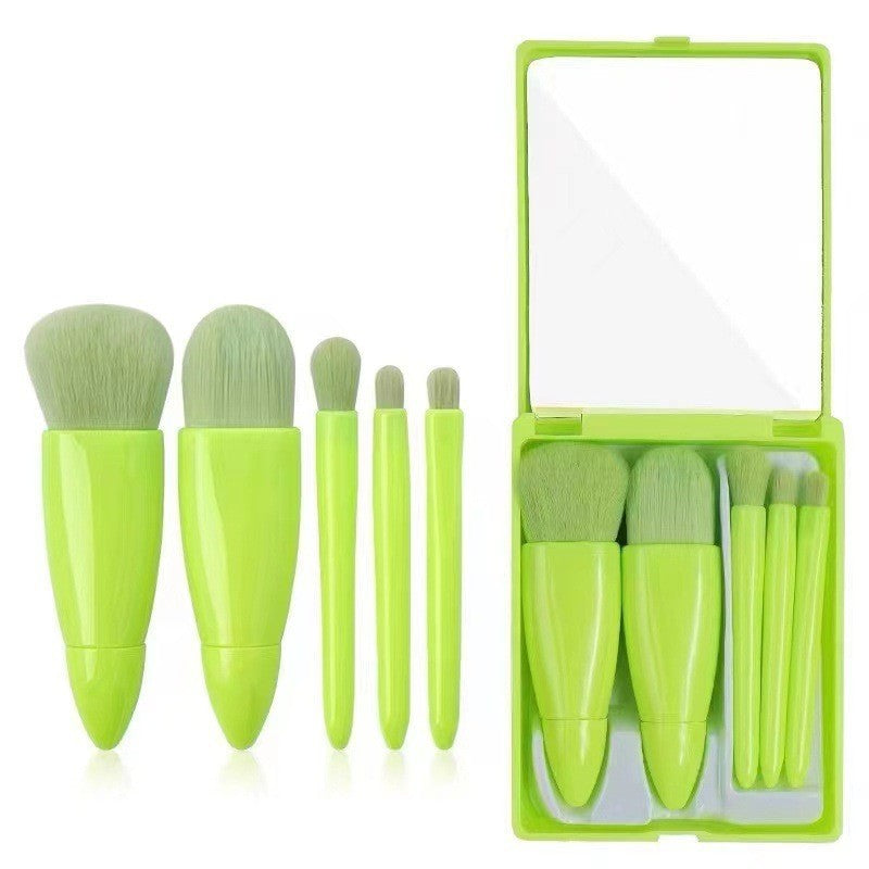 New Travel5Mirror Box Makeup Brush Set Portable Multifunctional Powder Brush Blush Brush Beauty Tool