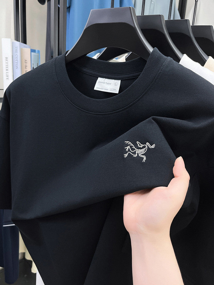 Cotton Short Sleeve T Men's T-Shirt Ancestor Bird Same Style Embroidered Fashion Wholesale Men's Round Neck Summer Thin T-Shirt