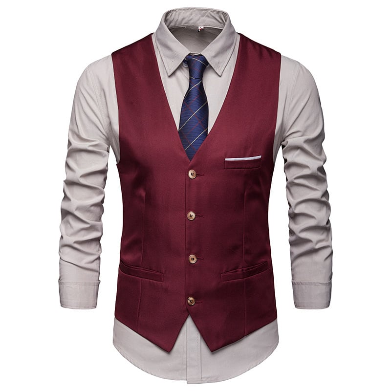 Suit Vest Men’s Formal and Casual Business Style Groomsman Outfit