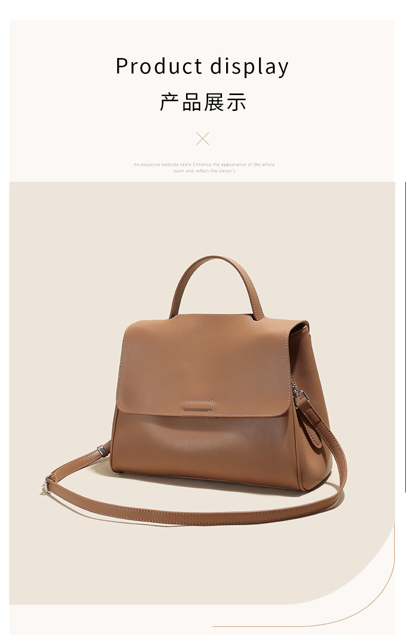 Cross-border Tote Bag for Women2024Summer new soft leather large capacity niche high-end genuine leather single shoulder crossbody bag