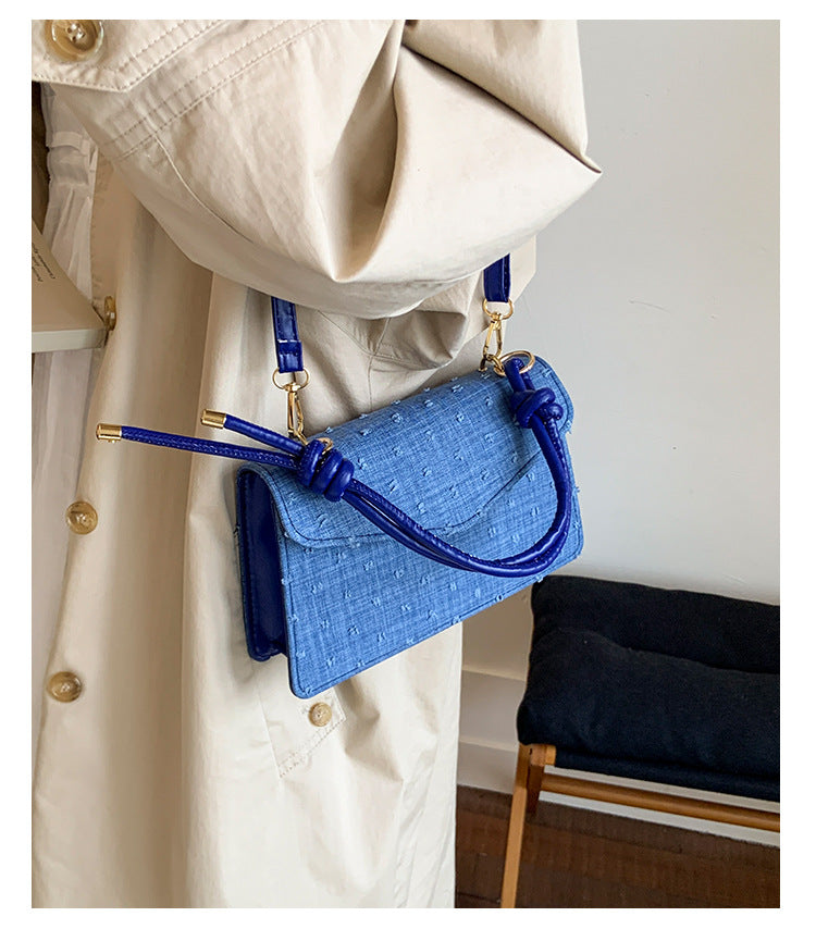 Simple Solid Color Trendy Fashionable Handbag2025Summer New Casual Elegant Single Shoulder Crossbody Small Square Bag for Women
