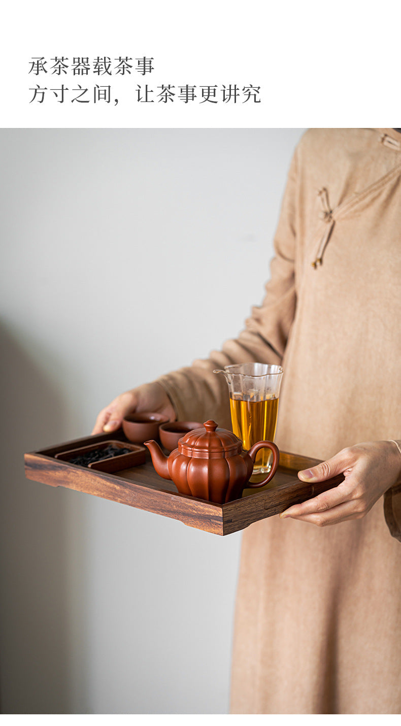 Walnut Tea Tray Minimalist Dry Tea Tray Cup Storage Tray Chinese Style Candy Dessert Fruit Tray Tea Room Tea House Wholesale