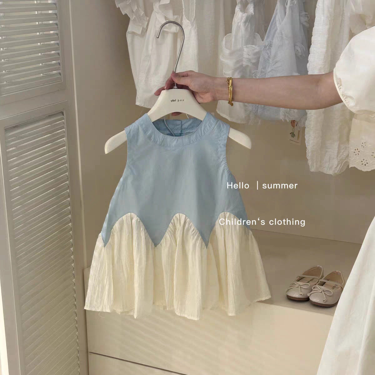 Little Salted Lemon baby Summer New Dress2025Girls' Embroidered Flower Bud Dress Stylish Baby Girl Tank Dress Trendy