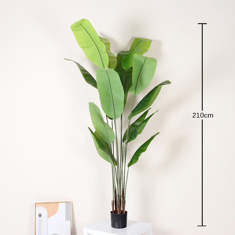 Cross-Border Nordic Large Living Room Decoration Bedroom Floor Fake Tree Bionic Traveler Banana Ficus Lyrata Potted Plant Artificial Green Plant