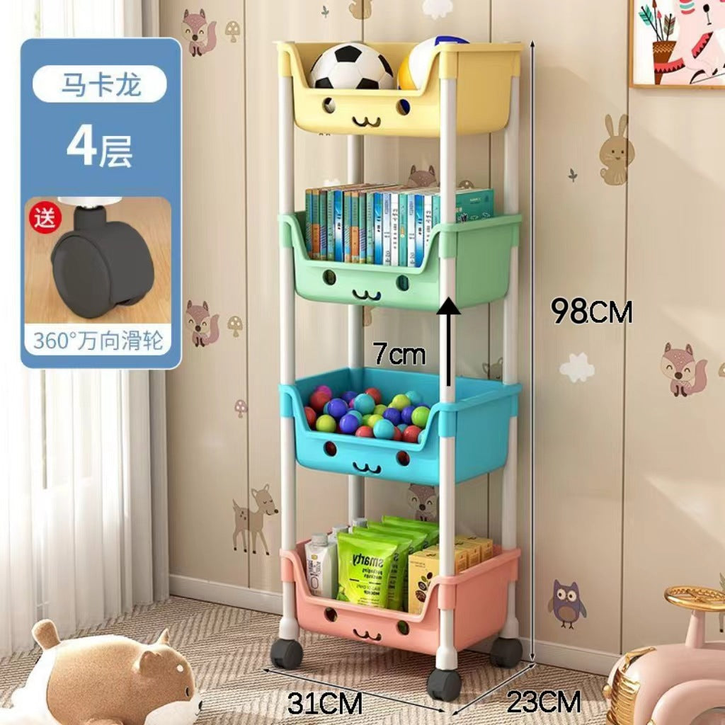 Children's Toy Storage Rack, Floor-standing Multi-layer Toy Organizer, Snack Storage, Bookshelf, Home Mobile