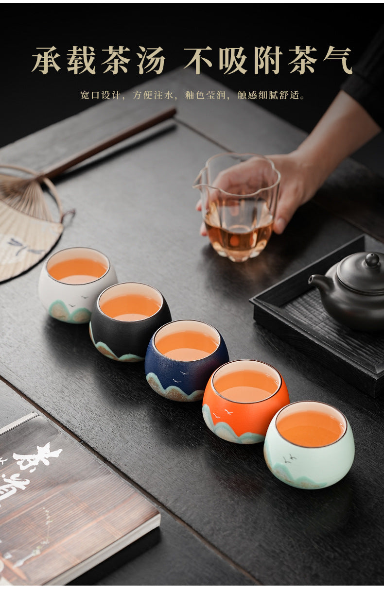 Tea Cup Ceramic Master Cup Personal Single Cup National Trend Forbidden City Cultural Creative Retro Hand-painted Tasting Cup Gift Box Set Souvenir