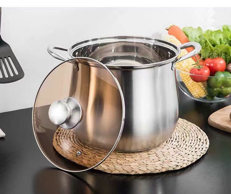 【Extra Large Capacity Stock Pot】304Stainless Steel Extra Tall Pot Household Thickened Large Capacity Steaming Cooking Stewing Pot Electric