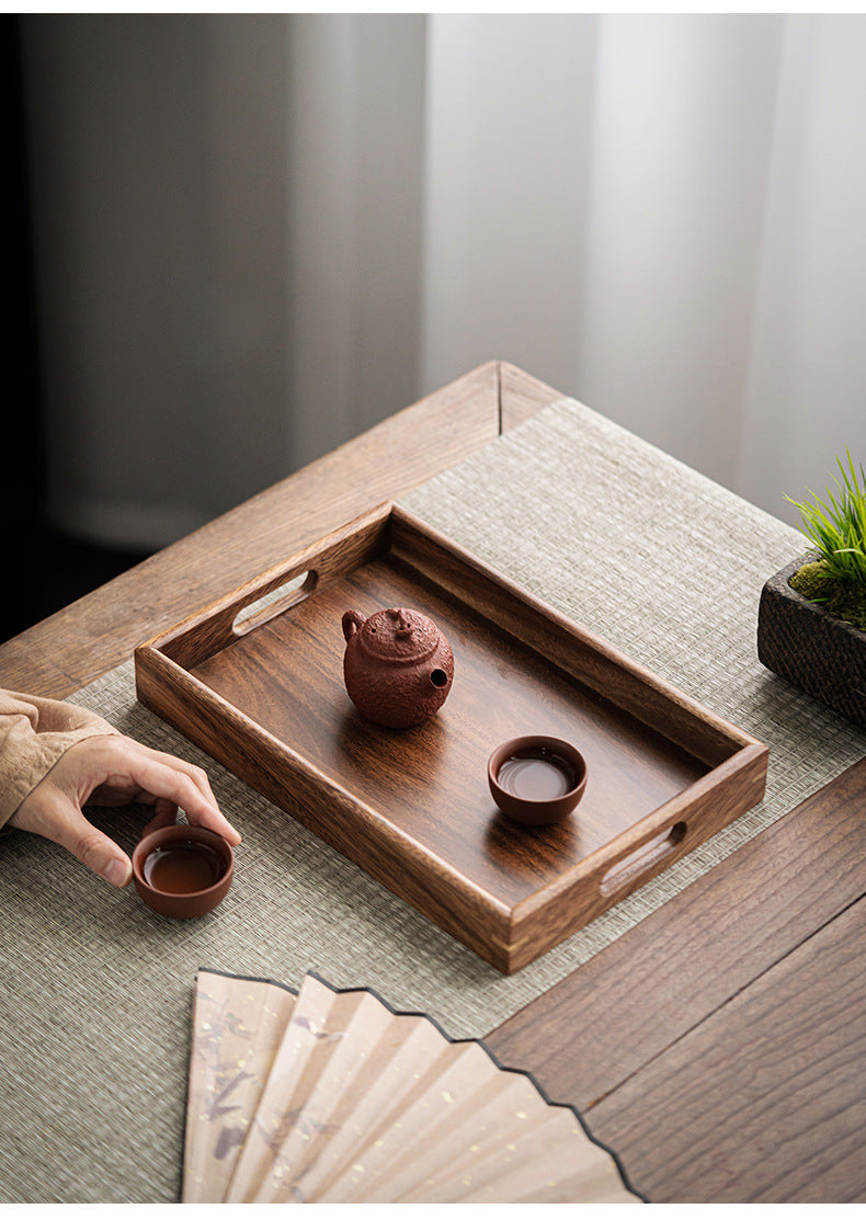 Walnut Tea Tray Minimalist Dry Tea Tray Cup Storage Tray Chinese Style Candy Dessert Fruit Tray Tea Room Tea House Wholesale