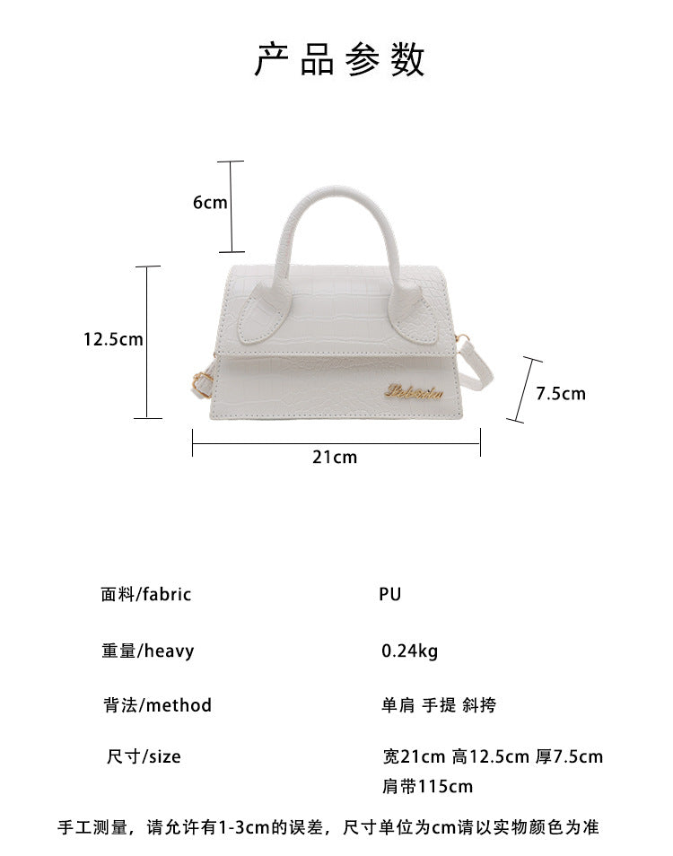 Korean style stone pattern single shoulder bag for women2025New Textured Handheld Small Square Bag Versatile Fashion Simple Crossbody Bag