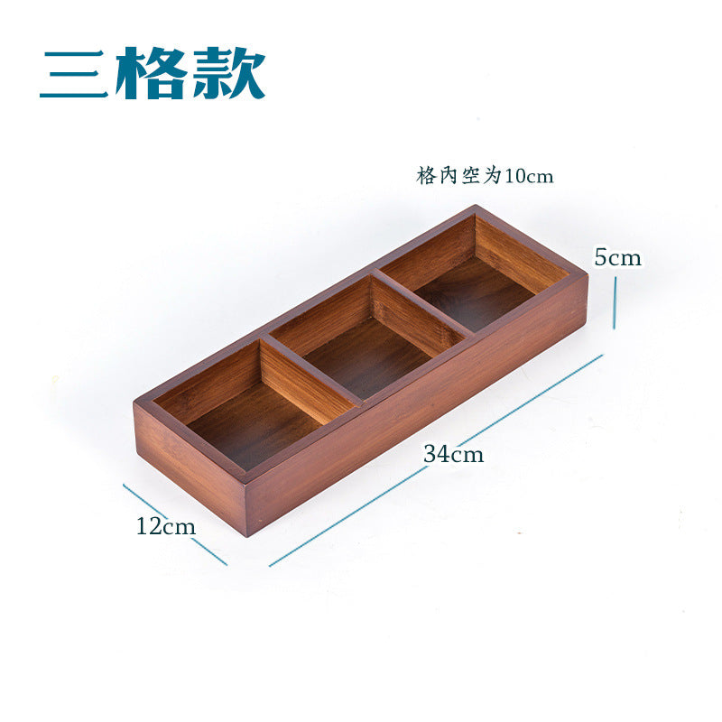 New Style Tea Brewing Tray with Four, Six, and Nine Grids for Fruit and Snacks, Bamboo Wooden Tray for Dried Fruits