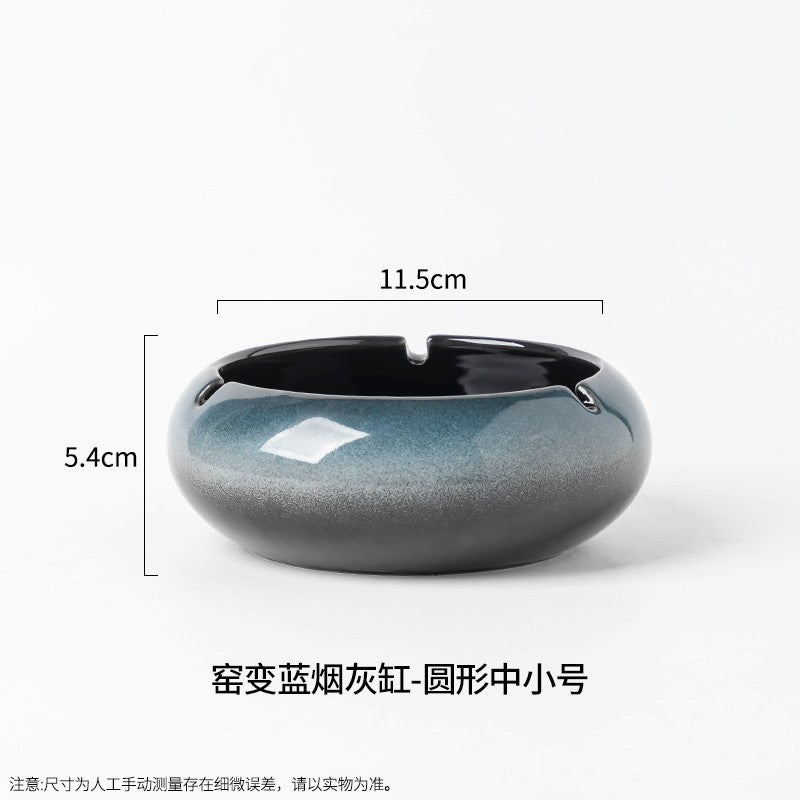Large Ashtray Creative Personality Ceramic Ashtray Home Retro Chinese Style Living Room Light Luxury Office Trendy Ashtray