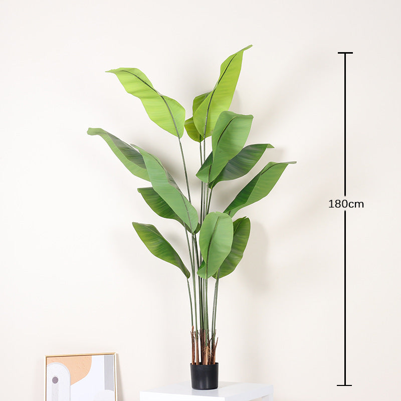 Cross-Border Nordic Large Living Room Decoration Bedroom Floor Fake Tree Bionic Traveler Banana Ficus Lyrata Potted Plant Artificial Green Plant