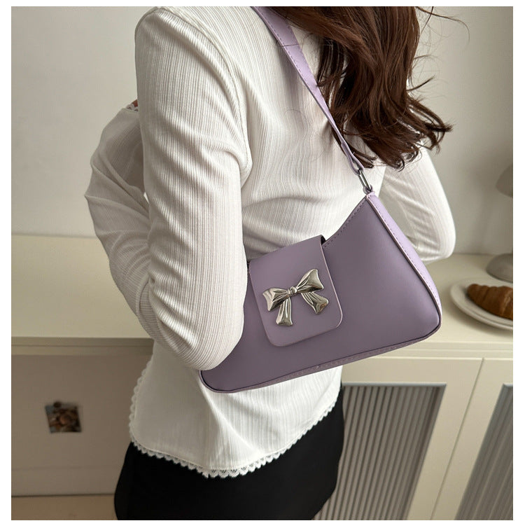 Korean Style Versatile Bag for Women2025Spring New Trendy Fashionable Single Shoulder Bag with Bowknot ins Underarm bag