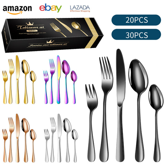 Spoon Wholesale Amazon Stainless Steel Cutlery Set20/30Set  Hotel and Home Use1010Cutlery Set