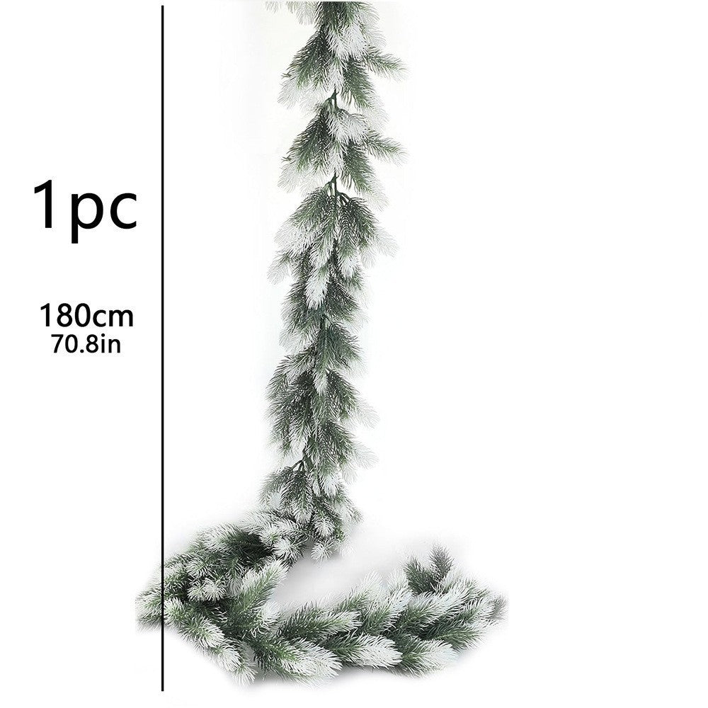 Artificial Pine and Cypress Wreath PE Encrypted Christmas Vine Artificial Christmas Tree Vine Leaves Pine Needles Door Hanging Christmas Decorations